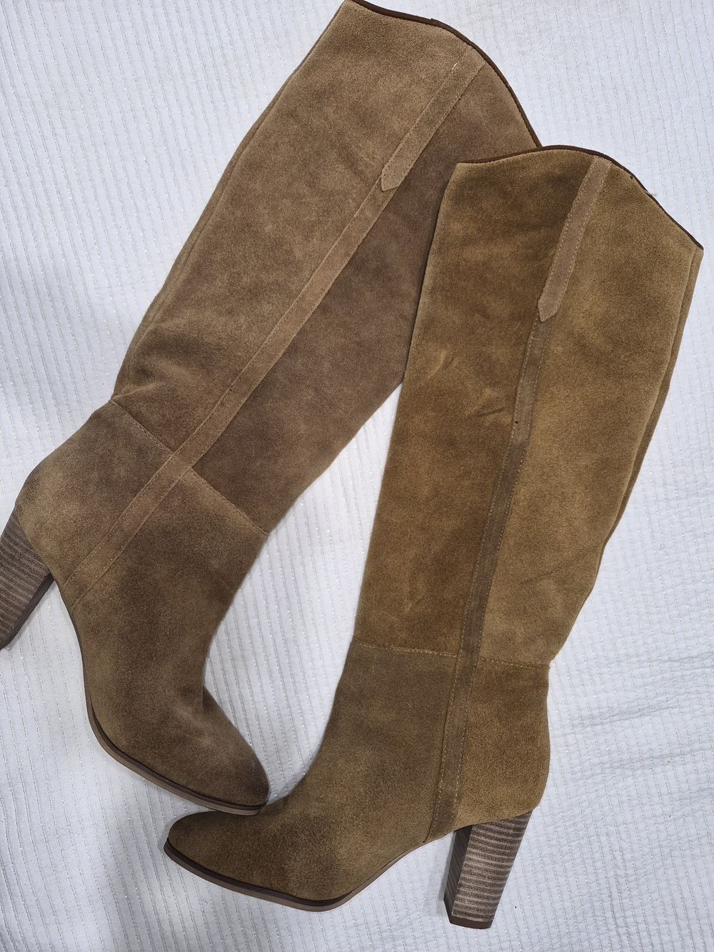 Guess Suede Over-the-Knee Boots in Taupe Brown